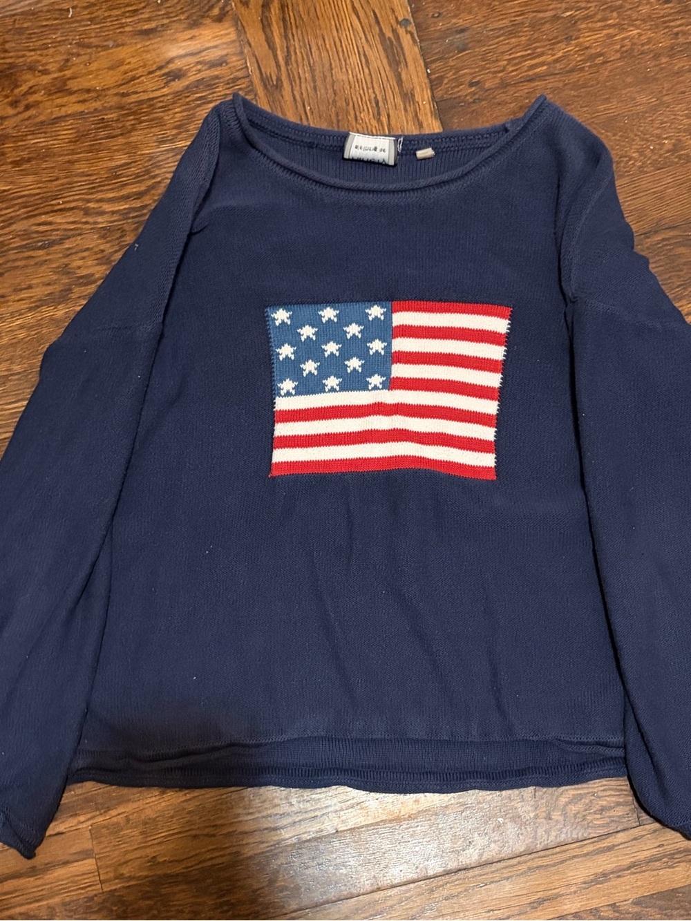 Target Navy Crewneck Sweater with Flag Motif